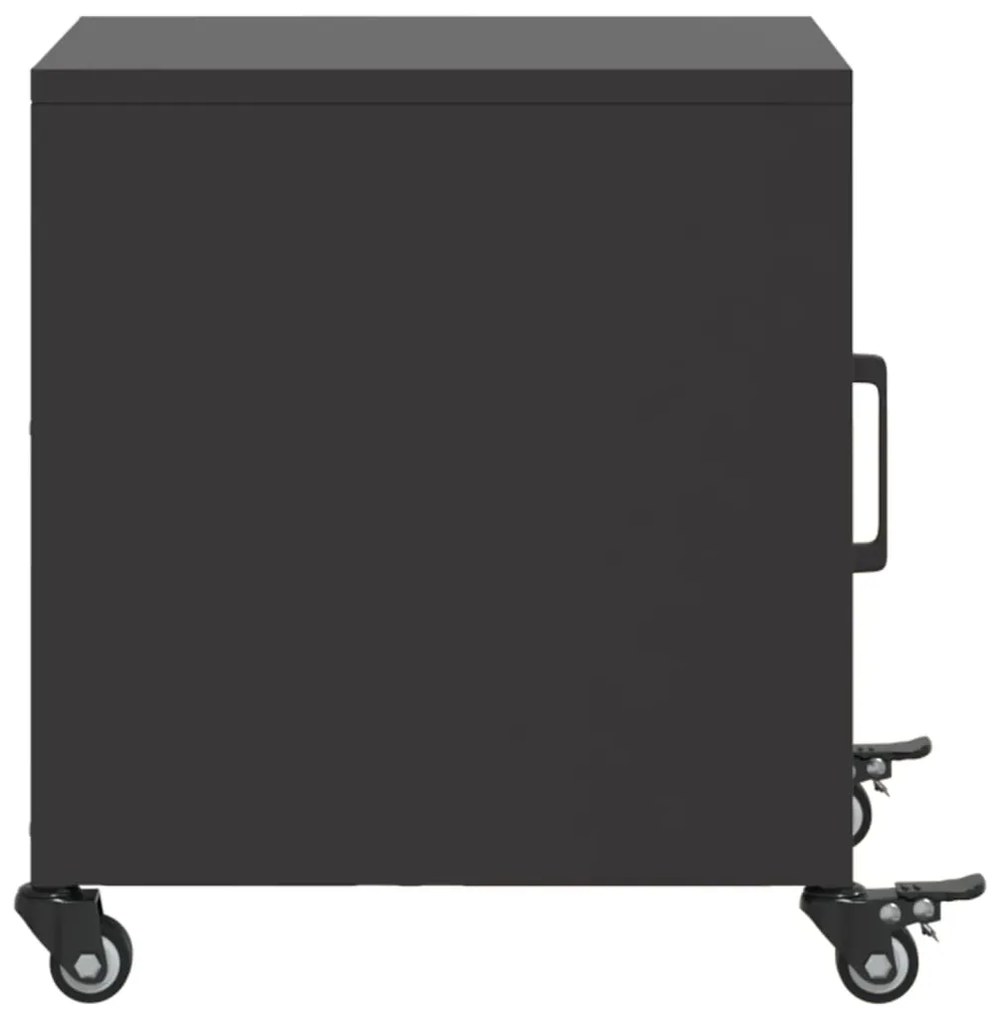 vidaXL Κομοδίνα 2 τεμ. Μαύρο 36x39x43,5 εκ. από Χάλυβα