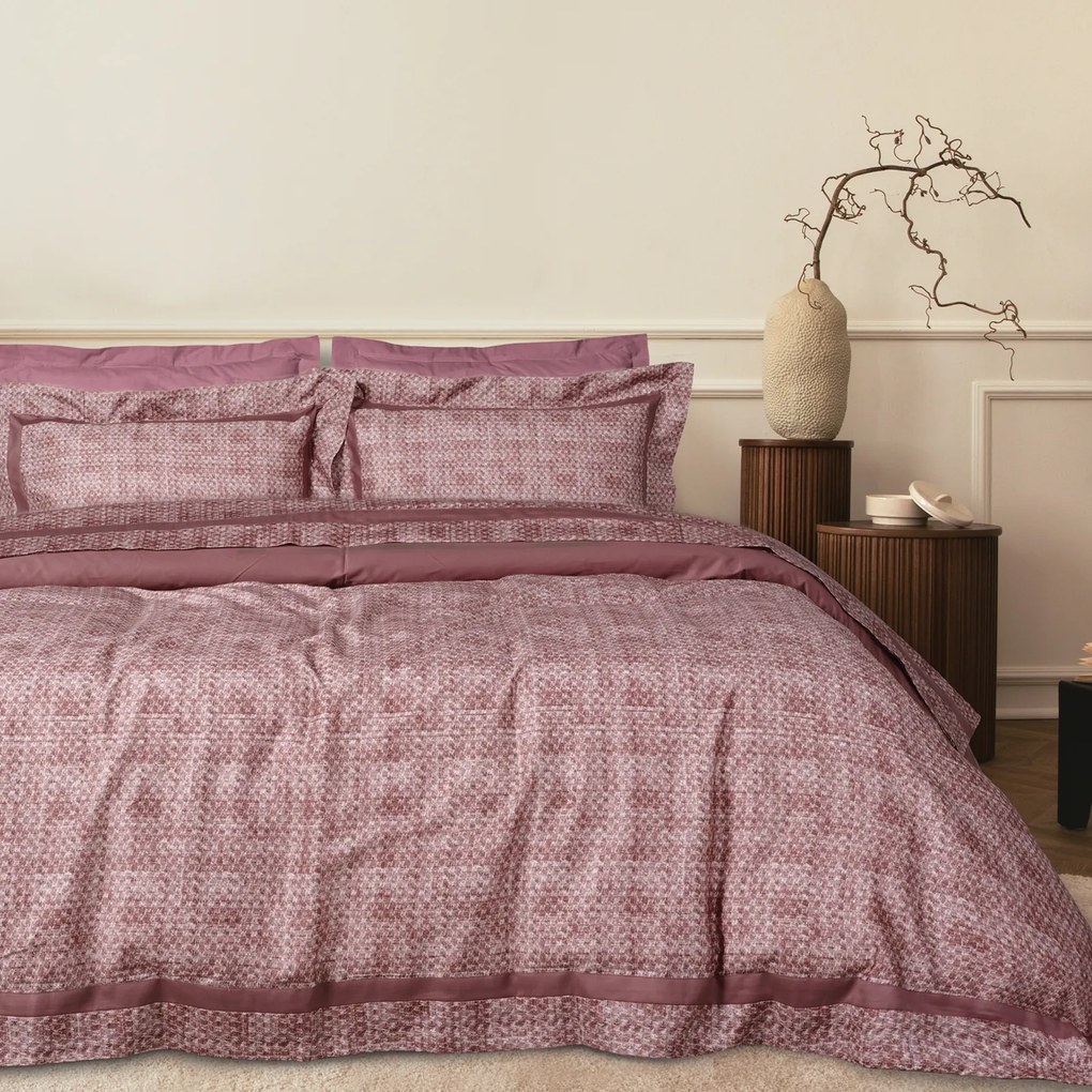 DAS HOME ΠΑΠΛΩΜΑΤΟΘΗΚΗ ΣΕΤ ΥΠΕΡΔΙΠΛΗ 220Χ240 EXECUTIVE 1687 CREAM, DARK ROSE