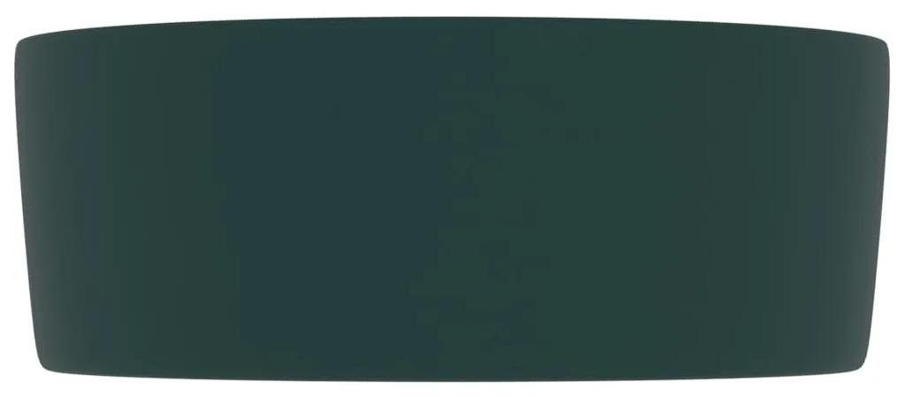 vidaXL Νιπτήρας Πολυτελής Στρογγυλός Σκ.Πράσινο Ματ 40x15 εκ Κεραμικός