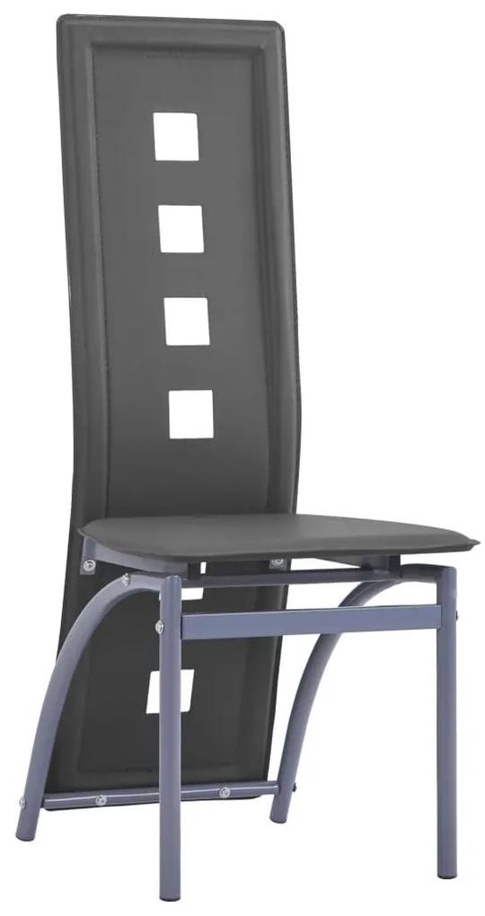 Καρέκλες Τραπεζαρίας 2 τεμ. Γκρι από Συνθετικό Δέρμα - Γκρι