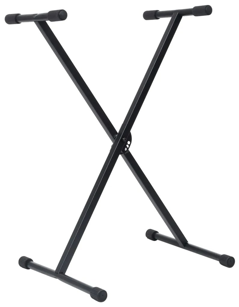 vidaXL Σετ Βάση Πλήκτρων και Σκαμπό Μαύρο