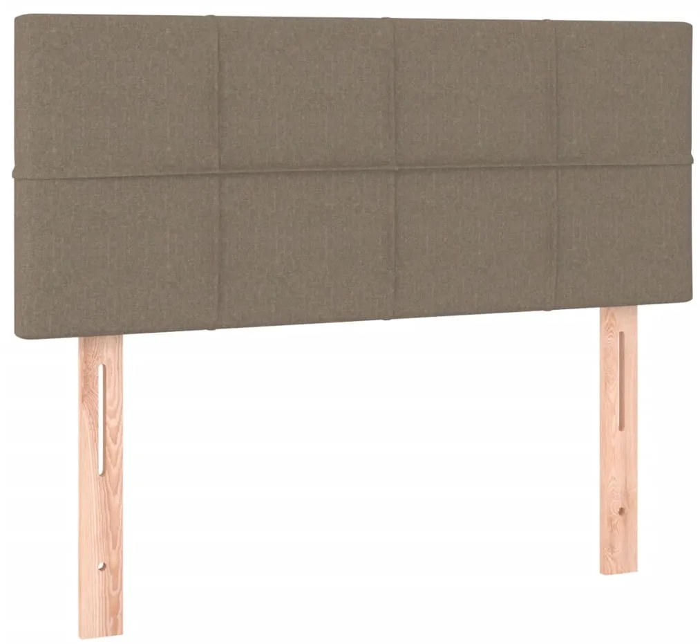 vidaXL Κρεβάτι Boxspring με Στρώμα Taupe 90x190 εκ.Υφασμάτινο