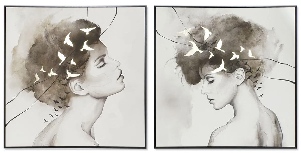 Καμβάς DKD Home Decor πολυστερίνη Καμβάς 100 x 4 x 100 cm