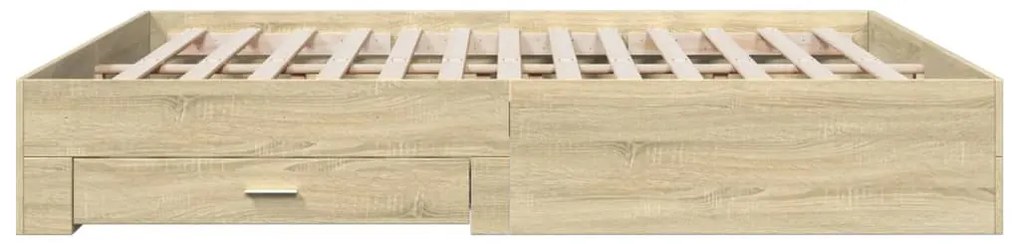 vidaXL Πλαίσιο Κρεβατιού με συρτάρια Sonoma Δρυς 200x200εκ. Επεξ. Ξύλο