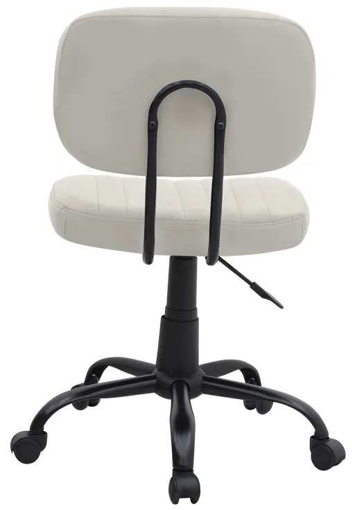 Καρέκλα γραφείου Romano Megapap από τεχνόδερμα χρώμα λευκό 46x53x79/86εκ.