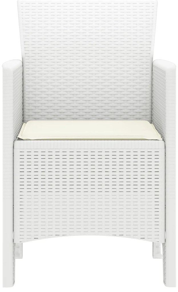 vidaXL Σετ Καρεκλών Κήπου 4 pcs Λευκό 53 x 49 x 85 εκ. Πλαστικό