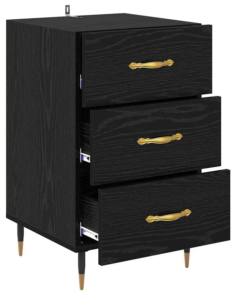 vidaXL Κομοδίνο Μαύρη Οξυά 40 x 40 x 66 εκ. Επεξεργασμένο ξύλο