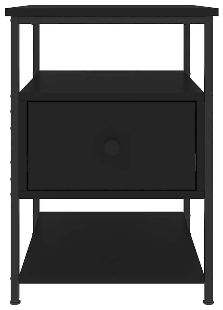 vidaXL Κομοδίνα 2 τεμ. Μαύρα 40 x 42 x 56 εκ. από Επεξεργασμένο Ξύλο