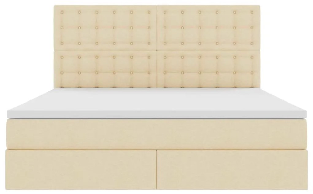 vidaXL Κρεβάτι με αποθηκευτικό χώρο και LED Κρέμ 180 x 200 cm