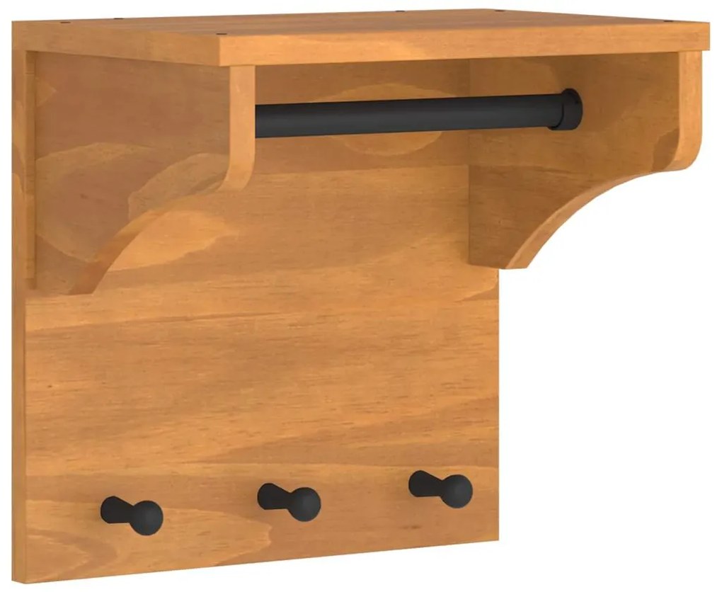vidaXL Επίτοιχη κρεμάστρα παλτών SANDNES 43x30x42 εκ. Πεύκο μασίφ ξύλο