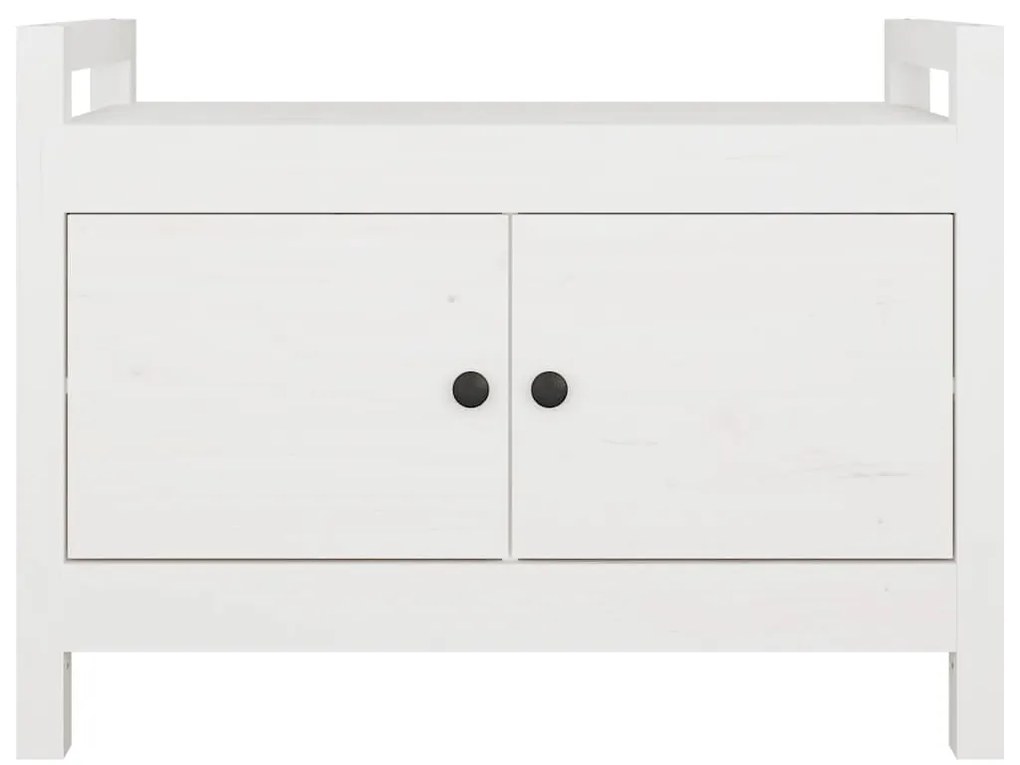 vidaXL Παγκάκι Χολ Λευκό 80x40x60 εκ. από Μασίφ Ξύλο Πεύκου