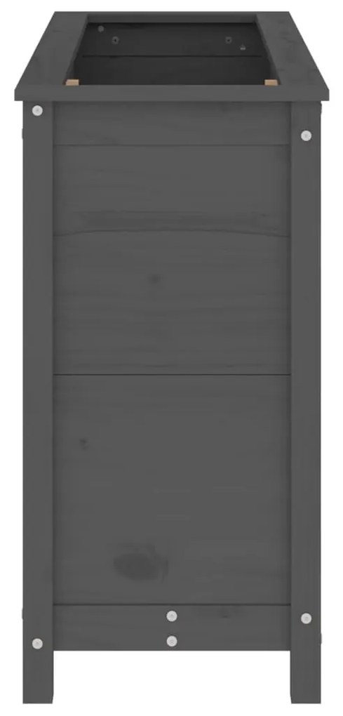 Ζαρντινιέρα Υπερυψωμένη 119,5x40x78 εκ. από Μασίφ Ξύλο Πεύκου - Γκρι