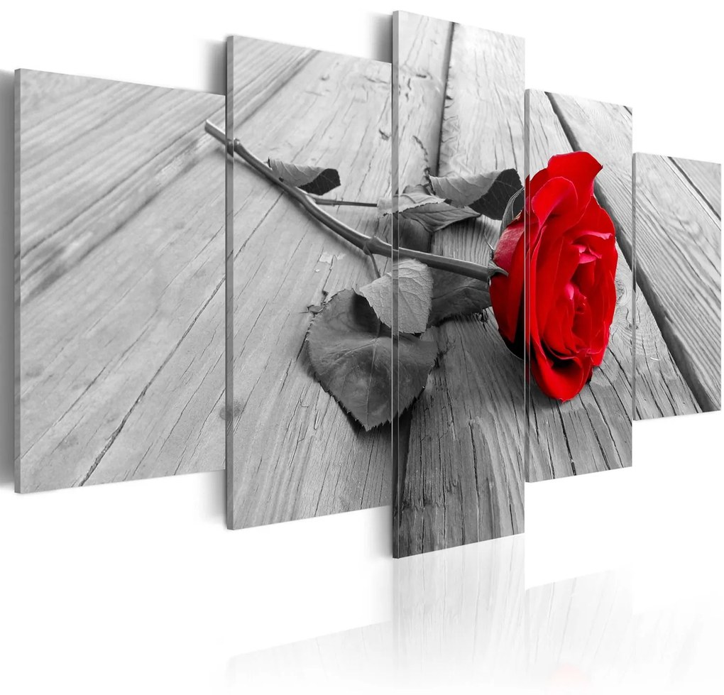 Πίνακας - Rose on wood 100x50