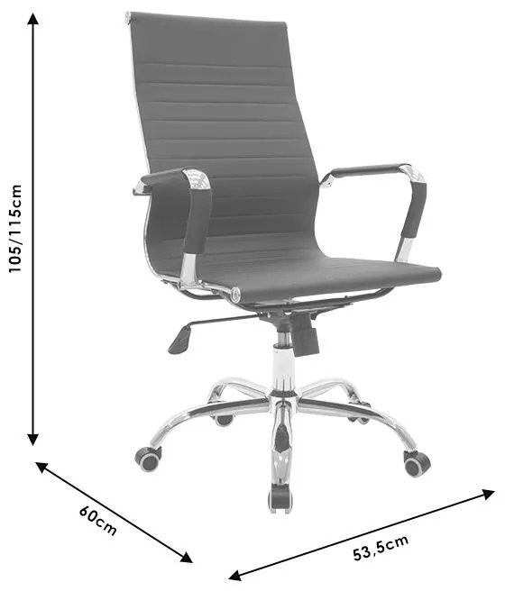 Καρέκλα γραφείου διευθυντή Valter PU λευκό 53.5x60x115 εκ.