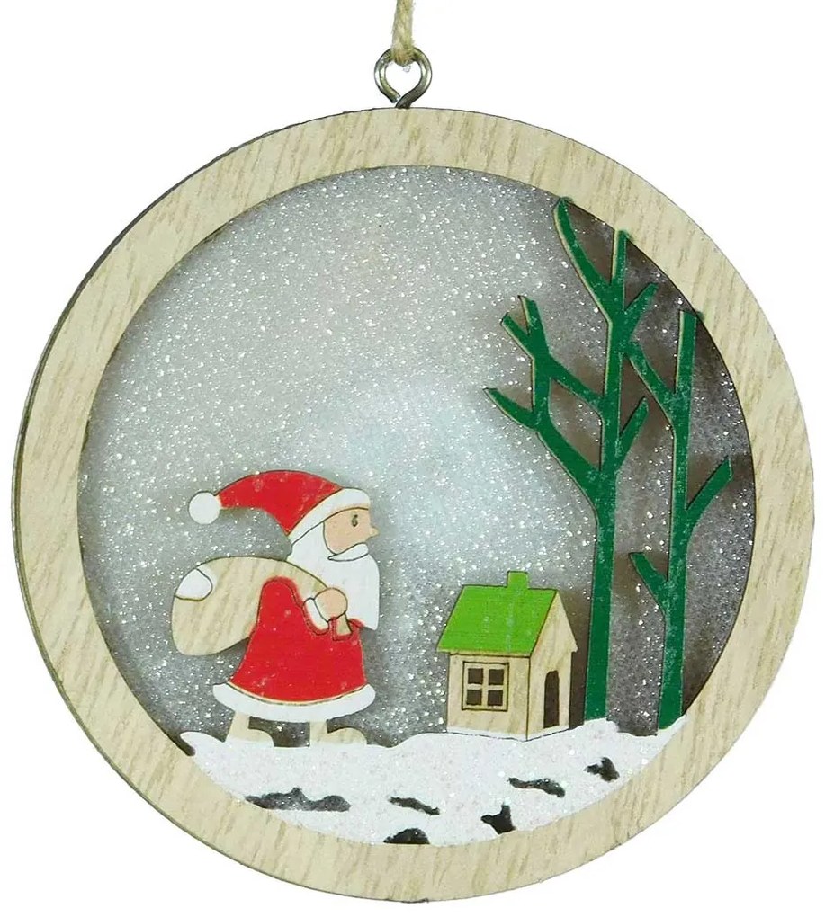 Χριστουγεννιάτικο Ξύλινο Στολίδι Φωτιζόμενο 4756b