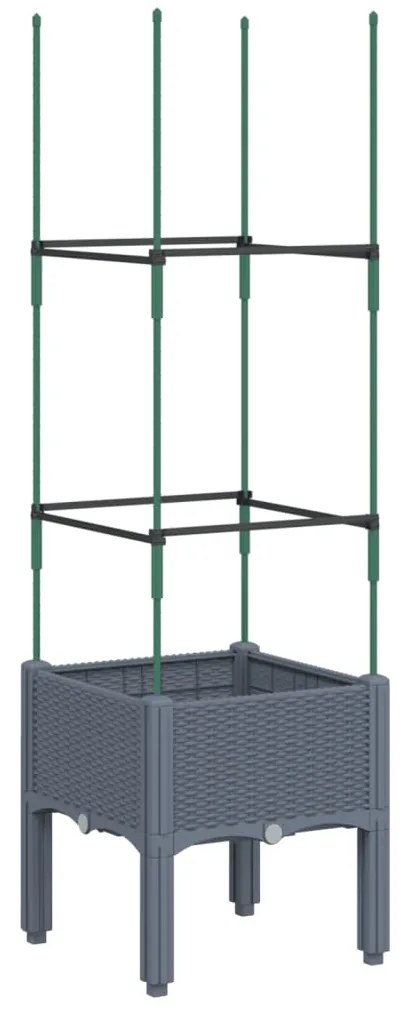 vidaXL Ζαρντινιέρα Κήπου με Καφασωτό Μπλε Γκρι 40x40x142,5 εκ. από PP