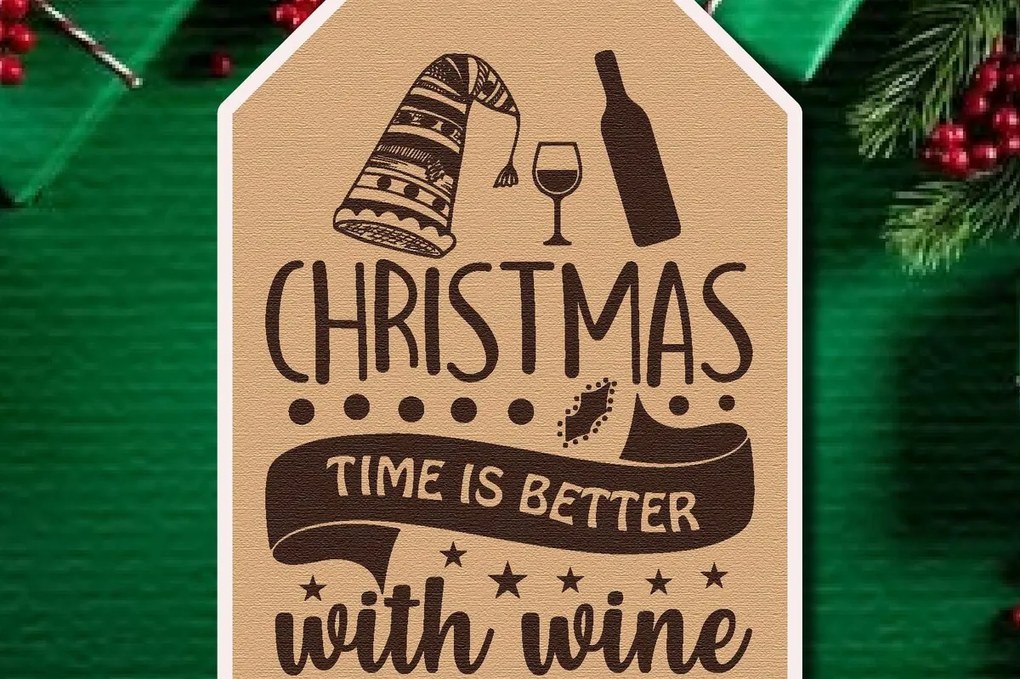 Σετ των 3 Intra απο ξύλο plywood 3mm-4mm πάχος Χριστουγεννιάτικο δώρο ετικέτας Δίασταση 5x10 cm INTRAFABR-41477858