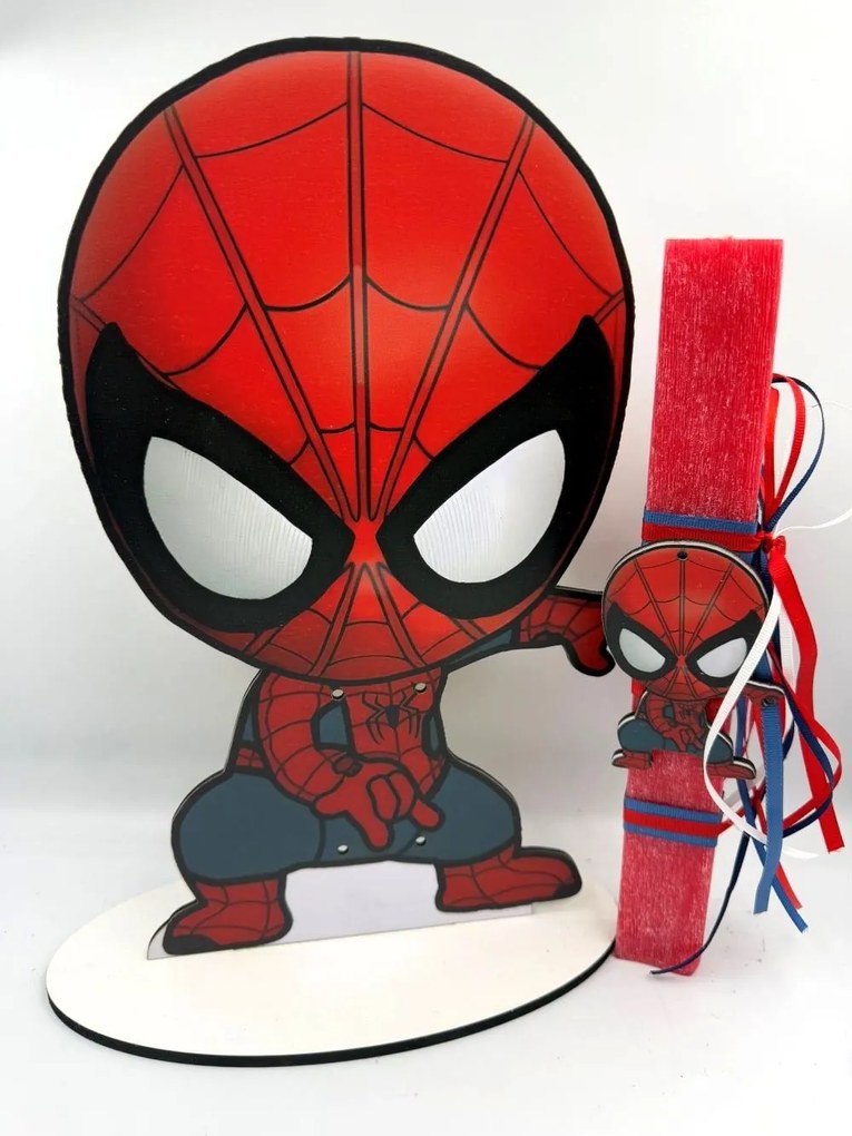 Τύπου Spiderman Σπάιντερμαν Αρωματική λαμπάδα ν.3 - Σετ Λαμπάδα και πλάτη με βάση