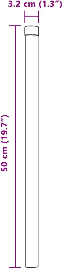 vidaXL Στύλος Περιφράξεων 2 pcs Πράσινο 50 cm