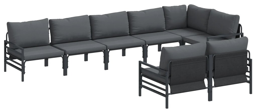 vidaXL Σετ Καναπέ Κήπου 8 pcs Ανθρακί Ατσάλι