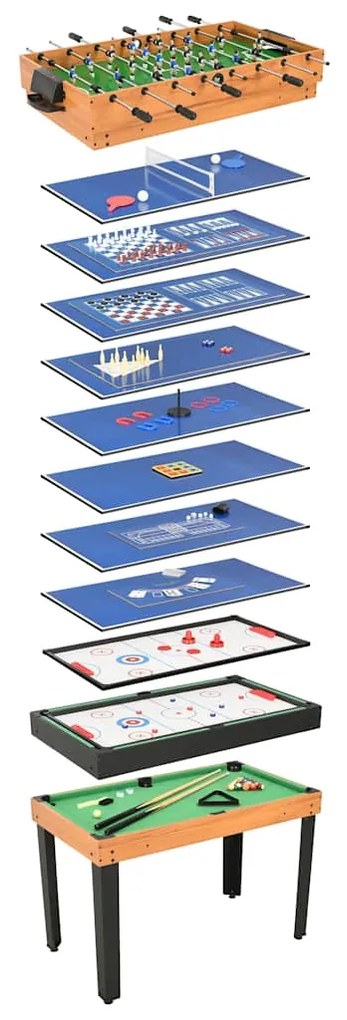 vidaXL Τραπέζι Πολλαπλών Παιχνιδιών 15 σε 1 Σφένδαμος 121x61x82 εκ.