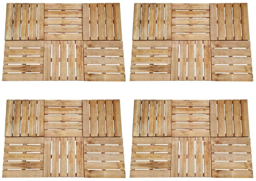 vidaXL Πλακάκια Deck 24 τεμ. Καφέ 50 x 50 εκ. Ξύλινα