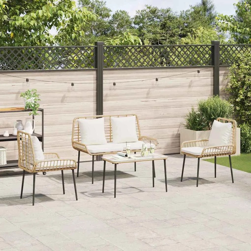 vidaXL Σέτ φαγητού για κήπο 3 pcs Μαύρο, Ανθρακί Πολυ rattan, ατσάλι