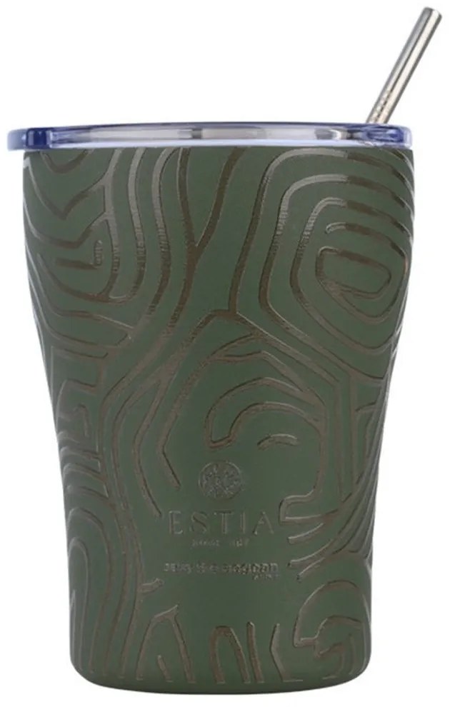 Ποτήρι - Θερμός Με Καλαμάκι Olive Flow Save The Aegean 01-31725 350ml Olive Estia