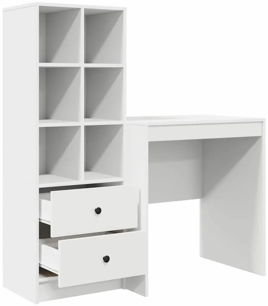 vidaXL Γραφείο με αποθηκευτικό χώρο 2 pcs Λευκό 70 x 50 x 76 εκ.