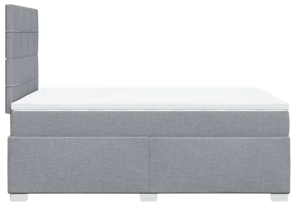 Κρεβάτι Boxspring με Στρώμα Ανοιχτό Γκρι 120x200 εκ. Υφασμάτινο - Γκρι