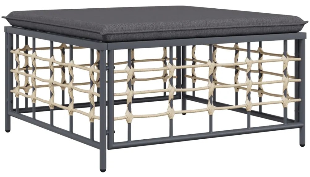 vidaXL Σαλόνι Κήπου Σετ 5 Τεμαχίων Ανθρακί Συνθετικό Ρατάν &amp; Μαξιλάρια