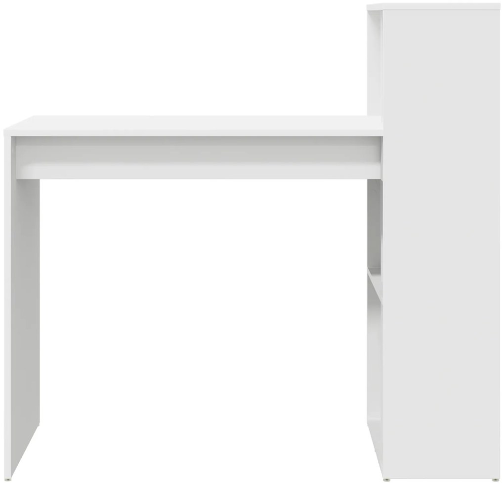 vidaXL Γραφείο με ράφι Λευκό 108 x 55 x 103.5 εκ Επεξεργασμένο ξύλο