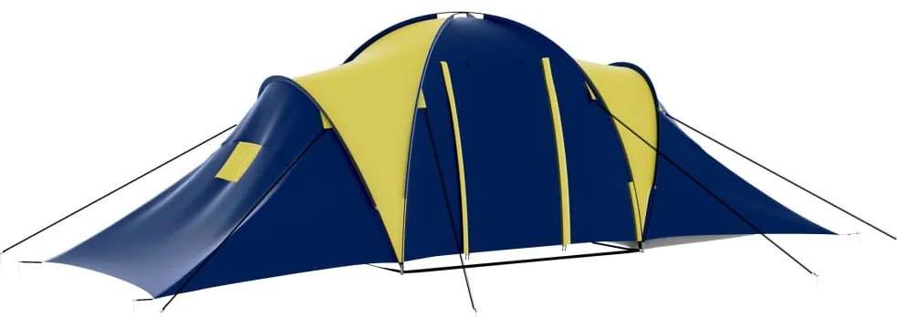 vidaXL Σκηνή Camping 9 Ατόμων Μπλε / Κίτρινο Υφασμάτινη