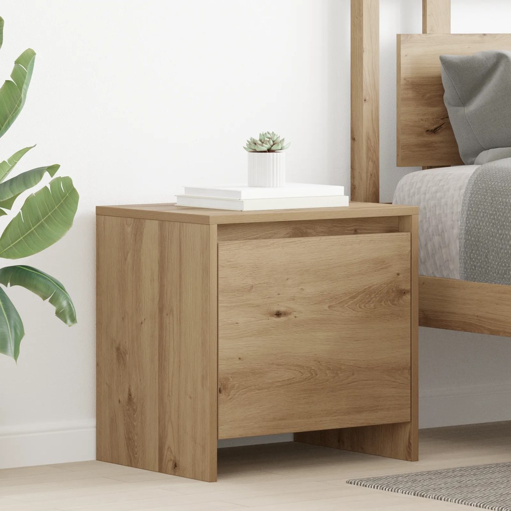 vidaXL Κομοδίνο artisan δρυς 45 x 34 x 44.5 εκ Επεξεργασμένο ξύλο