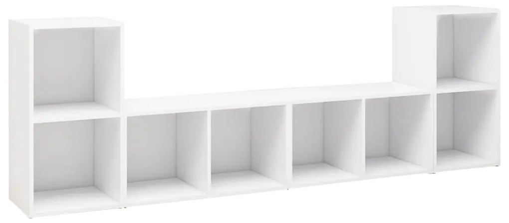 vidaXL Έπιπλα Τηλεόρασης 4 τεμ. Λευκά 72 x 35 x 36,5 εκ. Επεξ. Ξύλο
