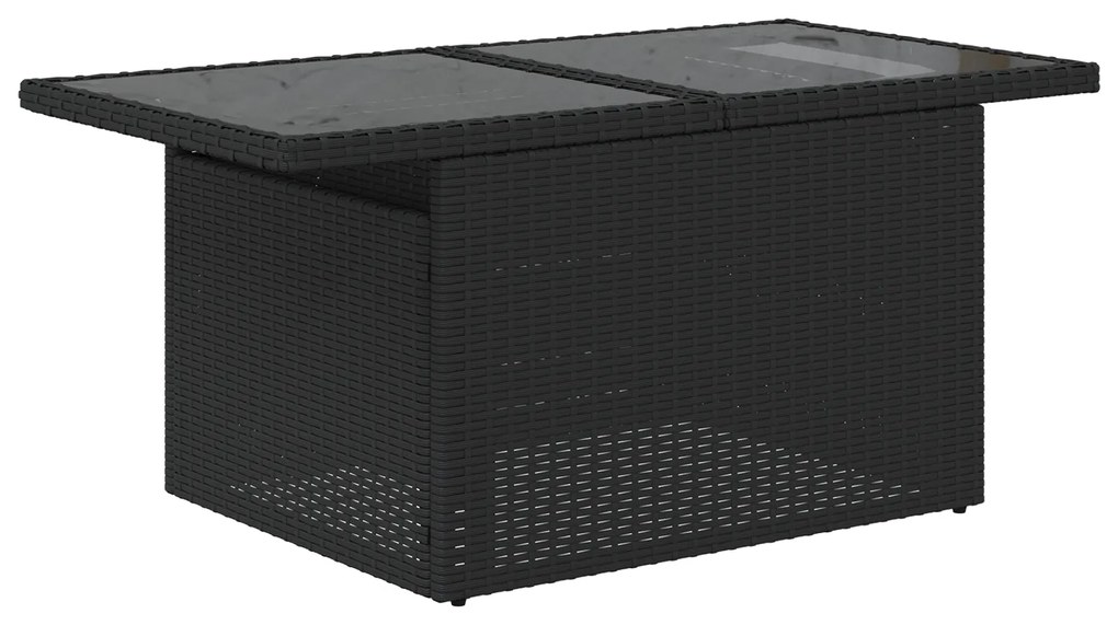 vidaXL 11 Τεμαχίων Σετ Καναπέ Κήπου με Μαξιλάρια Μαύρο Πολυ Ρατάν