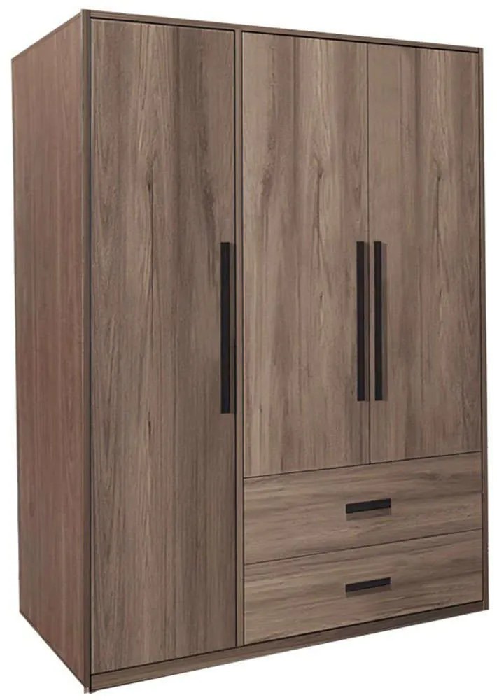 Ντουλάπα Τρίφυλλη Edritte 072-000097 120x52x195cm Light Walnut Τρίφυλλη