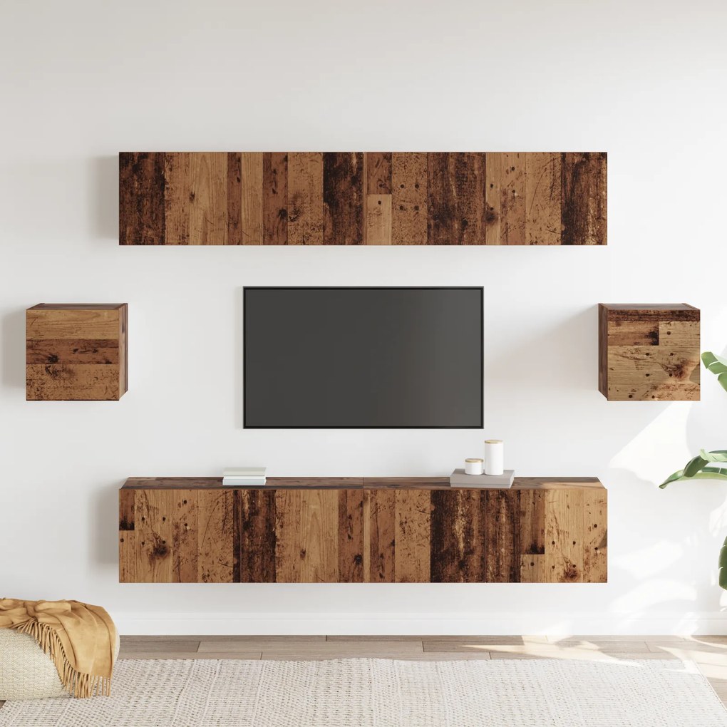 vidaXL 6 Piece TV Cabinet Set Παλαιό Ξύλο