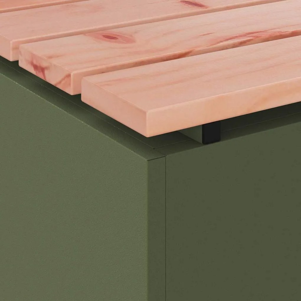 vidaXL Παγκάκι κήπου Λαδί 40 x 40 x 43 cm Ατσάλι