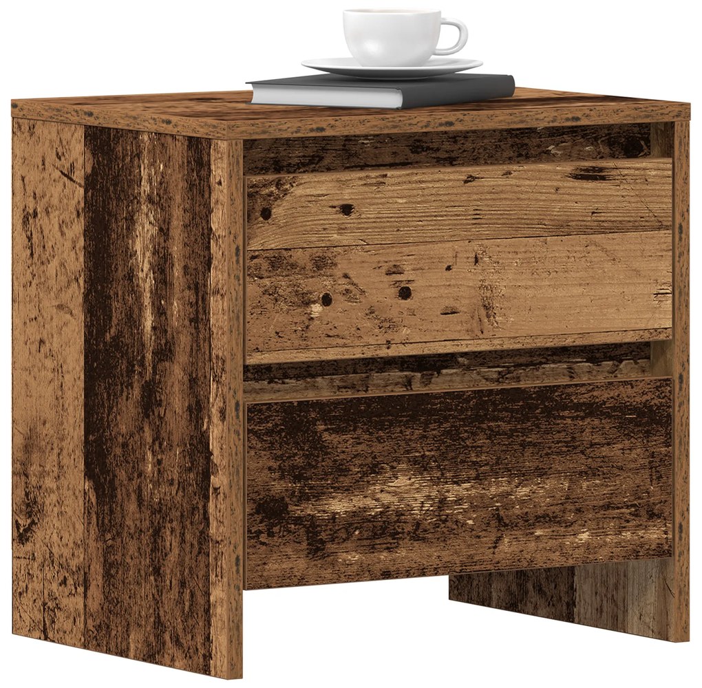 vidaXL Κομοδίνο 2 τεμ Παλιό Ξύλο 45x34x44,5 εκ Επεξεργασμένο Ξύλο