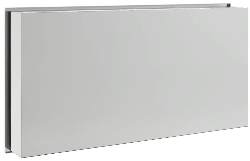 vidaXL Εσοχή Ντους Βουρστ. Ασήμι 62x32x9 εκ. Αν. Ατσάλι
