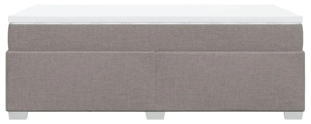 Κρεβάτι Boxspring με Στρώμα Taupe 90x200 εκ. Υφασμάτινο - Μπεζ-Γκρι