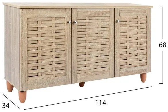 ΠΑΠΟΥΤΣΟΘΗΚΗ-ΝΤΟΥΛΑΠΙ 3 ΠΟΡΤΕΣ IGGY HM2211.02 SONAMA 114Χ34Χ68εκ.