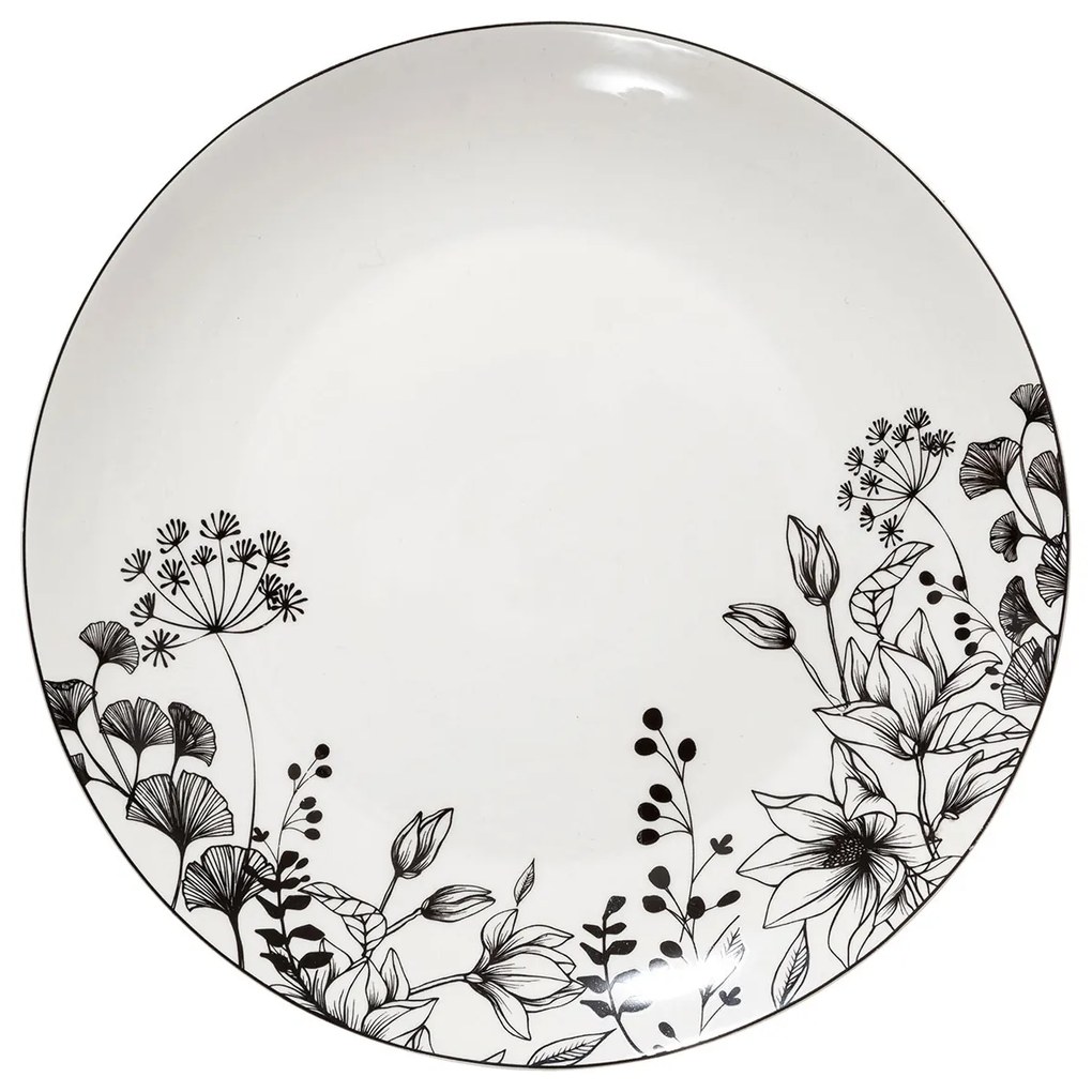 Πιάτο Φαγητού Ρηχό (Φ27) S-D White Floral 154845