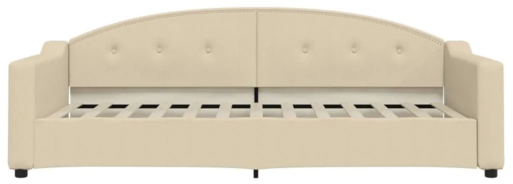 vidaXL Καναπές Κρεβάτι Συρόμενος Κρεμ 90 x 200 εκ. Ύφασμα
