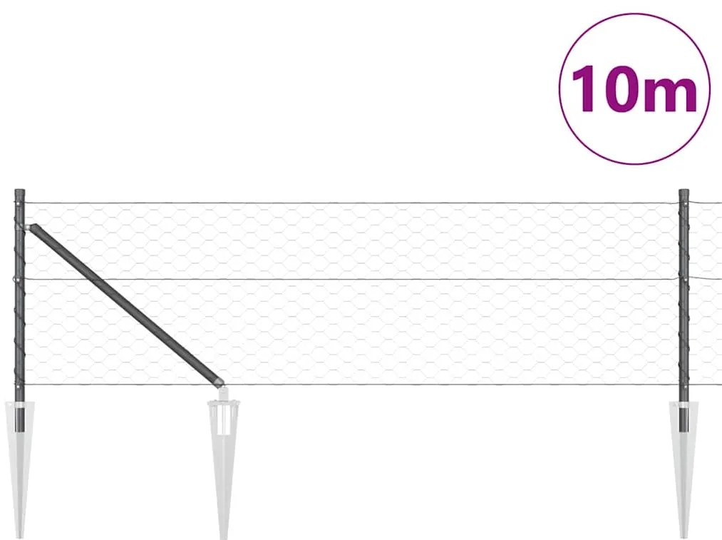vidaXL Στύλος Περιφράξεων Γκρι 10 x 0,6 m (50 mm πλέγμα)