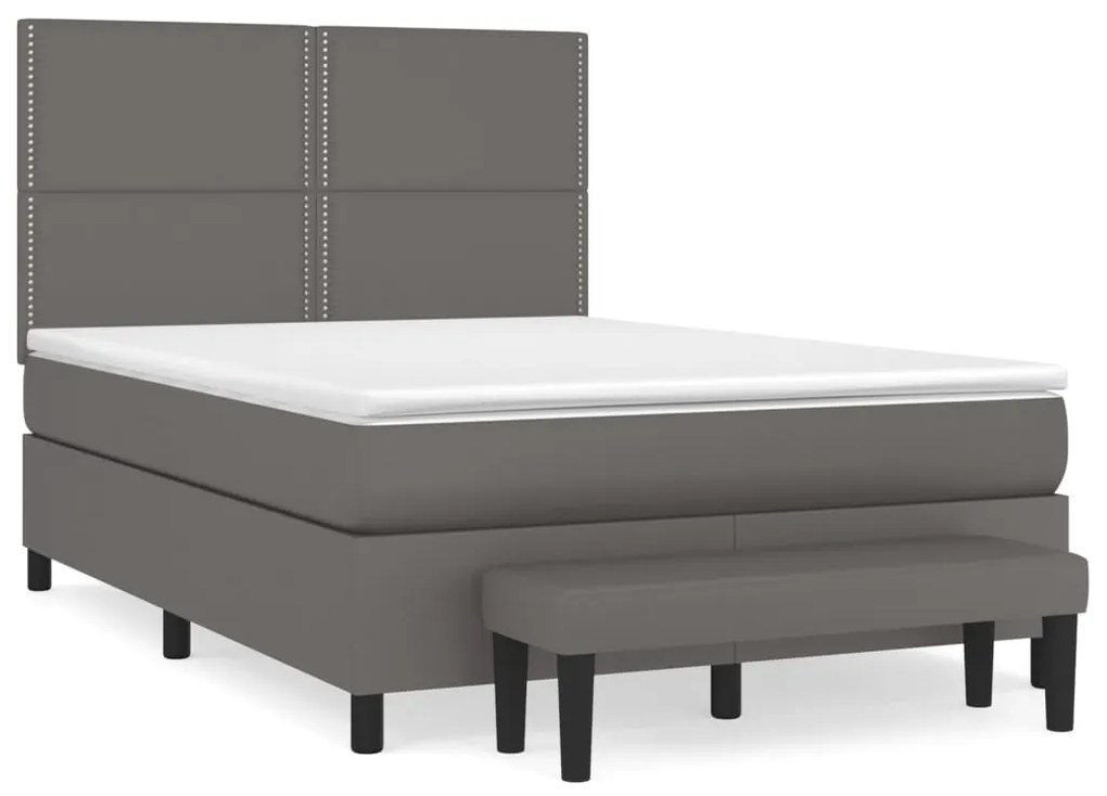 ΚΡΕΒΑΤΙ BOXSPRING ΜΕ ΣΤΡΩΜΑ ΓΚΡΙ 140X190ΕΚ. ΑΠΟ ΣΥΝΘΕΤΙΚΟ ΔΕΡΜΑ 3137603