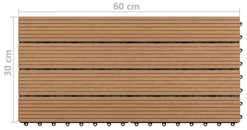 Πλακάκια Deck 6 τεμ. Καφέ 60 x 30 εκ. 1,08 μ² από WPC - Καφέ