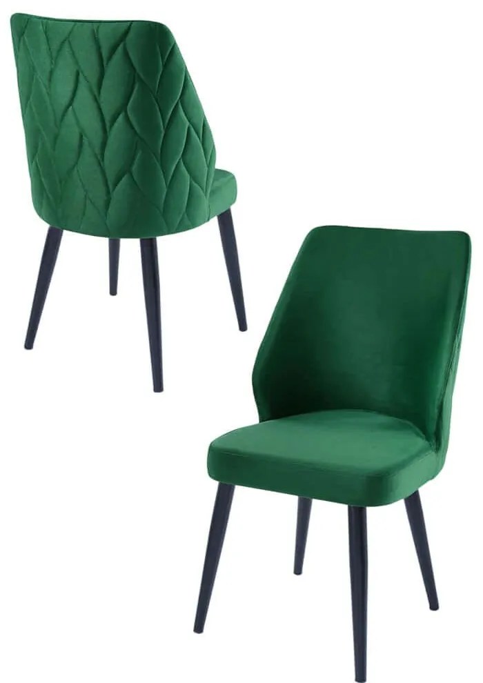 Καρέκλα Pufi (Σετ 4Τμχ) 107BCK1196 48x43x90cm Green Μέταλλο,Ύφασμα
