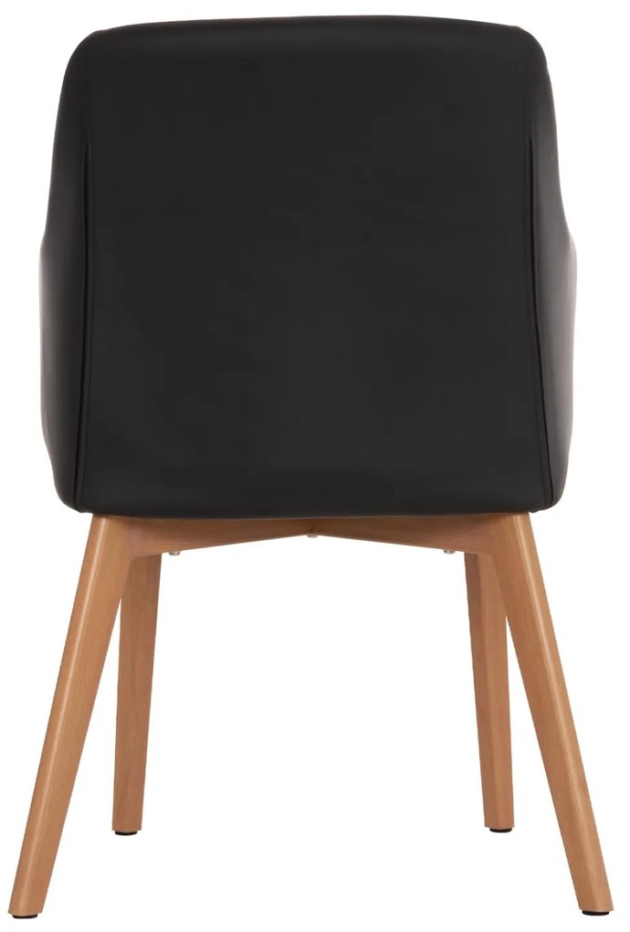 Καρέκλα-Πολυθρόνα BRISTOL με PU Μαύρο και Ύφασμα Γκρί σκούρο 57x59x86Υεκ. 2αδα 57x59x86 εκ.